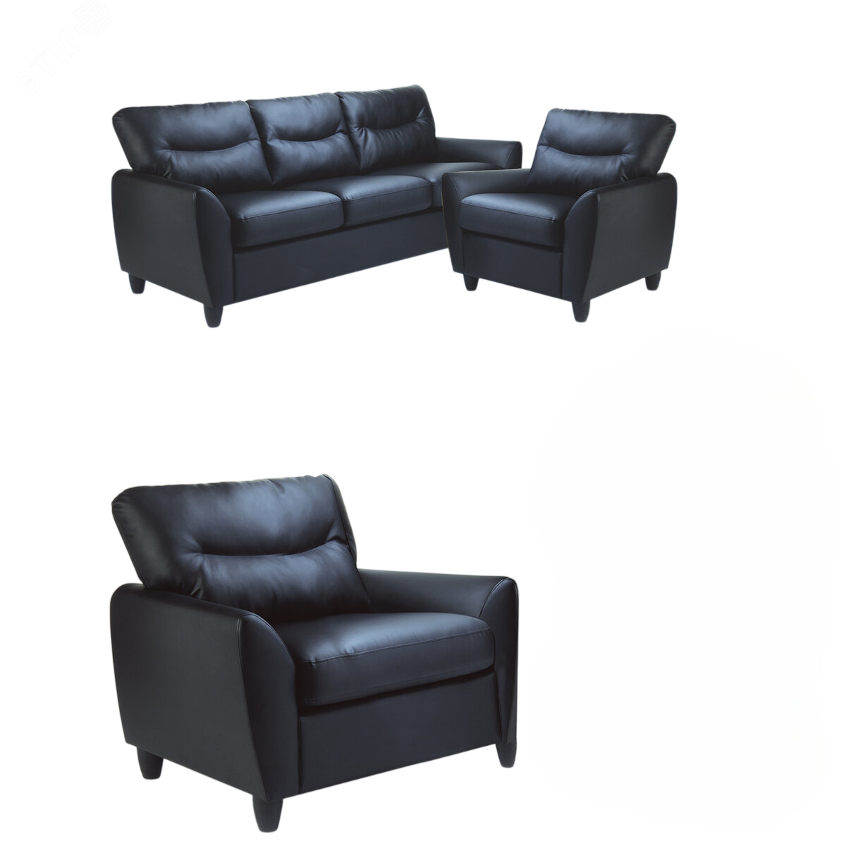 Изображение товара Кресло мягкое ''Наполи'' (ш900 х г800 х в800 мм), c подлокотниками, экокожа, черное (шт) Изображение товара Кресло мягкое ''Наполи'' (ш900 х г800 х в800 мм), c подлокотниками, экокожа, черное (шт)