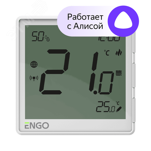 Изображение товара Терморегулятор универсальный белый, с модулем Zigbee, с питанием 230, со встроенным датчиком влажности, с возможностью подключения датчика пола (шт)