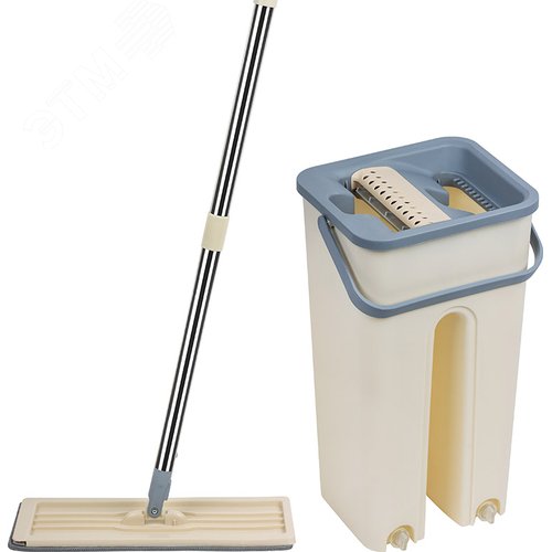 Изображение товара Швабра для пола с насадкой из микрофибры и ведром (шт)