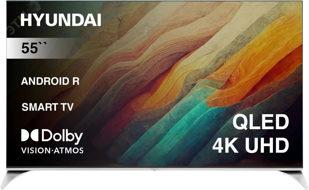 Изображение товара Телевизор QLED 55'' Android TV Frameless 4K Ultra HD 60Hz DVB-T DVB-T2 DVB-C DVB-S DVB-S2 USB WiFi Smart TV, черный/серебристый (шт)