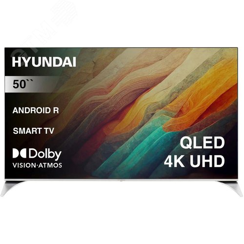 Изображение товара Телевизор QLED 50'' Android TV Frameless 4K Ultra HD 60Hz DVB-T DVB-T2 DVB-C DVB-S DVB-S2 USB WiFi Smart TV, черный/серебристый (шт)