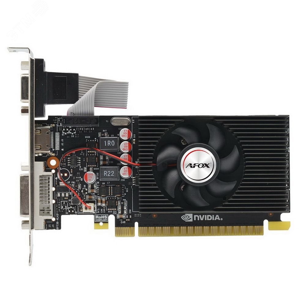 Изображение товара Видеокарта GT710, NVIDIA GEFORCE GT710, 4 ГБ, GDDR3, PCI-Express 2.0, 1 куллер (шт)