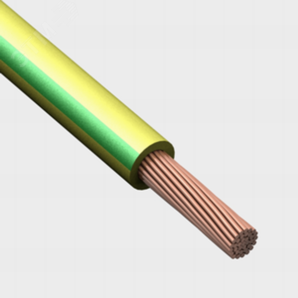Провод силовой ПуГВ 1х10,0 желто-зеленый (бухта 100м)  Конкорд - превью 2