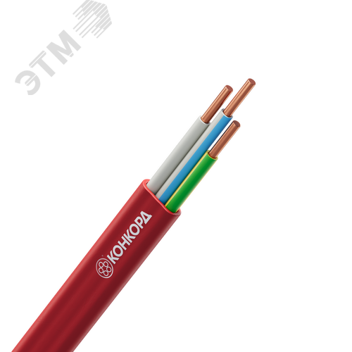 Кабель силовой ВВГ-Пнг(А)-LS 3х4ок(N, PE)-0,66 красный (100м) ТРТС - фото 1