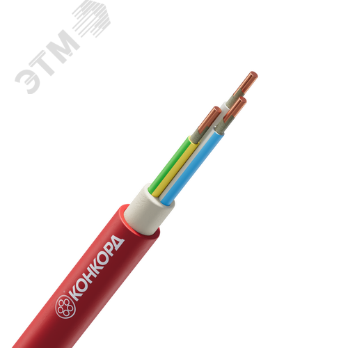Кабель силовой ВВГнг(A)-FRLS 3х2,5ок(N,PE)-1 красный (бар) ТРТС - фото 1