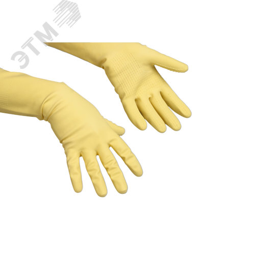 Изображение товара Перчатки латексные многоцелевые L, желтый Vileda Professional (упак)