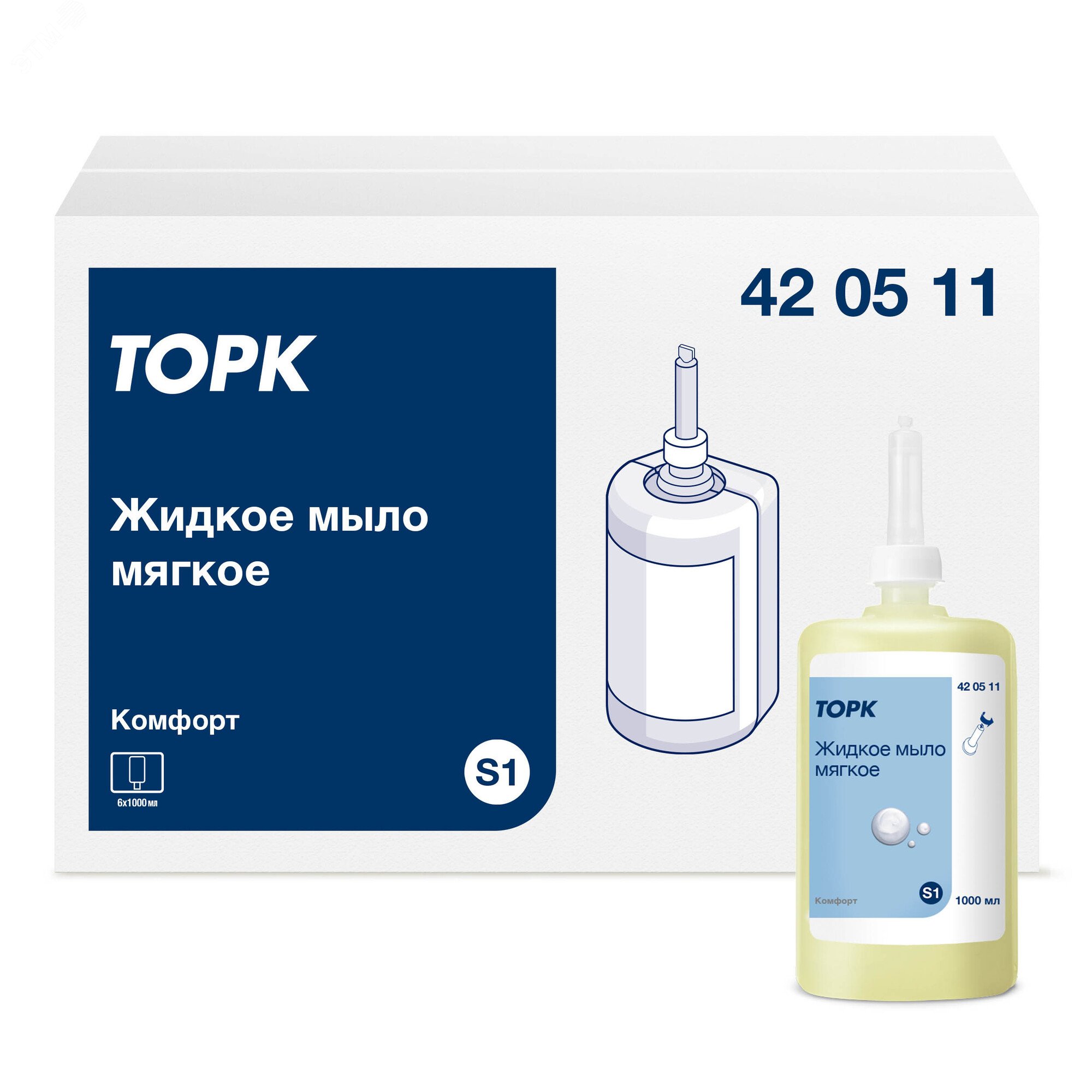 Изображение товара Жидкое мыло-крем Торк Advanced 1 л для рук мягкое и эффективное