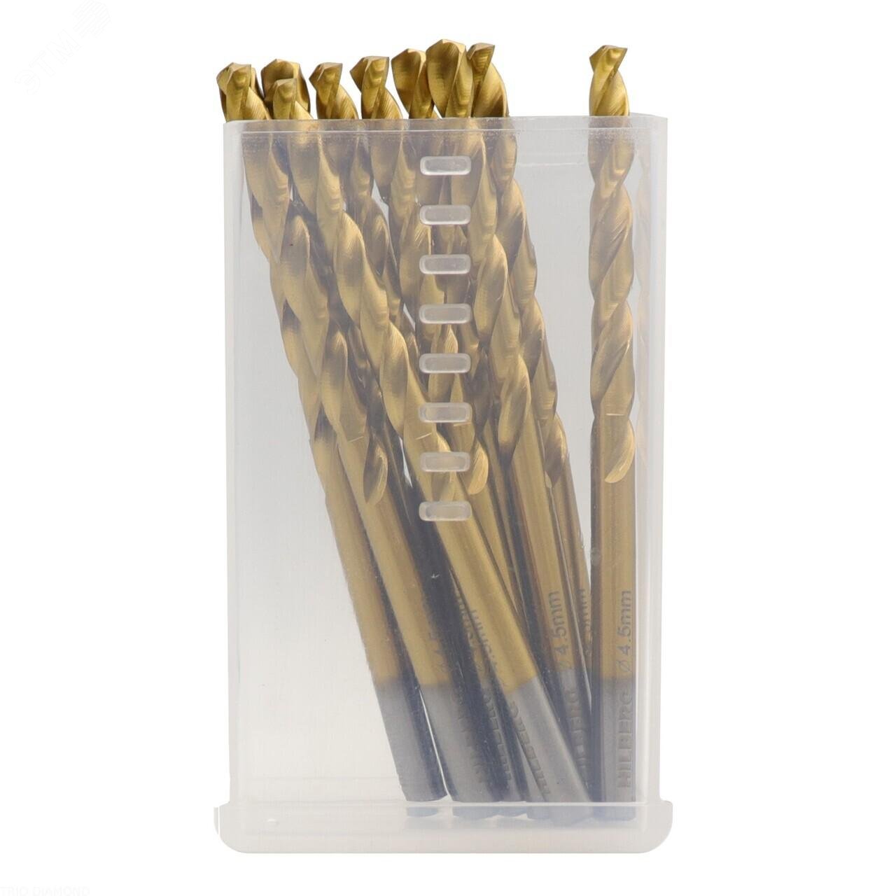 Изображение товара Сверло по металлу 5мм 86мм 10 шт Hilberg Cobalt 5% TOP для металлопробивки