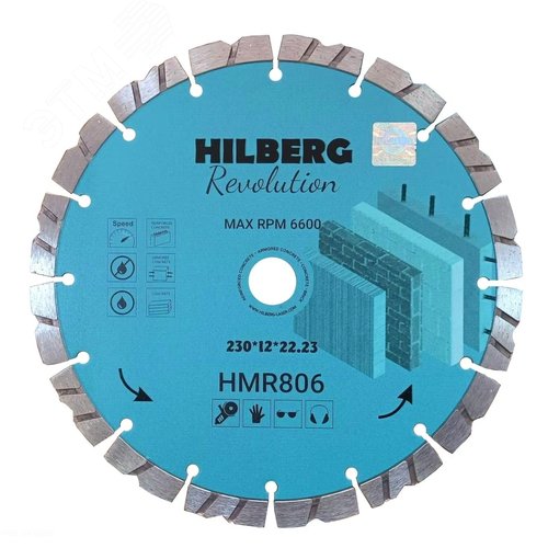 Изображение товара Диск алмазный отрезной 230х22,23х12 Hilberg Revolution (шт)