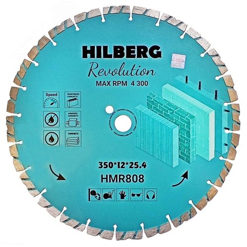 Изображение товара Диск алмазный отрезной 350х25,4х12 Hilberg Revolution (шт)