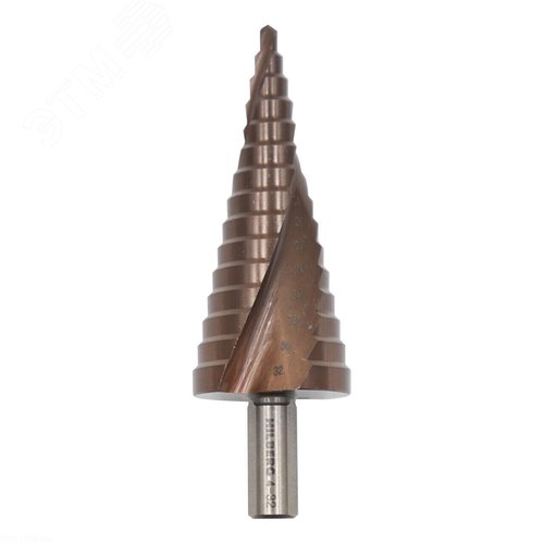 Изображение товара Сверло ступенчатое по металлу 4-32мм, 15ступ Hilberg, Р6М5 HSS-COBALT (шт)