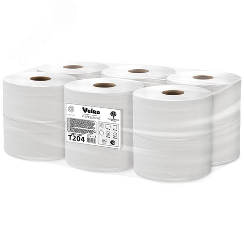 Изображение товара Туалетная бумага двуслойная в средних рулонах Veiro Professional Comfort, 12 рулонов по 170 метров (упак)