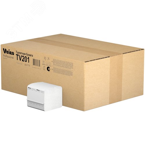 Изображение товара Туалетная бумага листовая Veiro Professional Comfort, 30 пачек по 250 листов (упак)