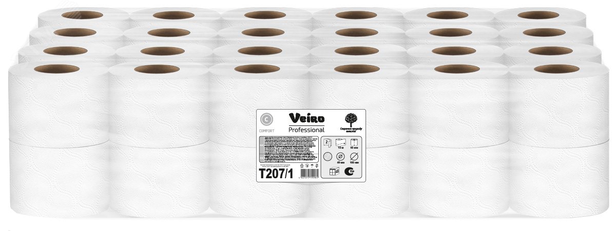Изображение товара VEIRO PROFESSIONAL Comfort двухслойная туалетная бумага 120 листов 15 м рулон