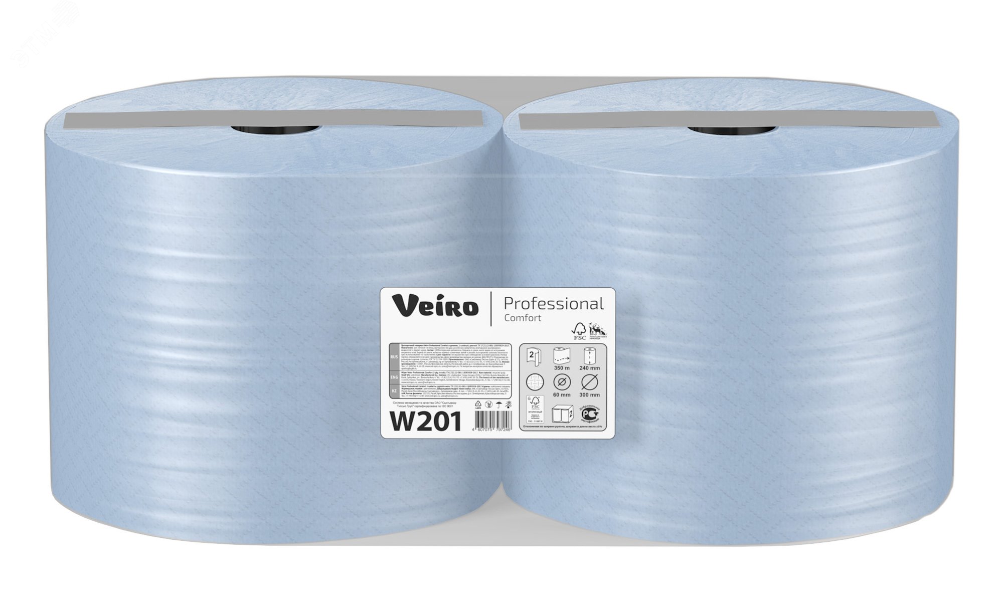 Изображение товара Материал протирочный двухслойный Veiro Professional ComfortЮ, 2 рулона по 300 метров (упак)