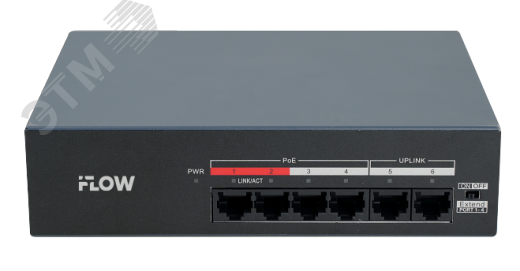 Изображение товара Коммутатор неуправляемый 4x100Мбит/с (RJ45 с PoE) , 2x100Мбит/с (RJ45) 35Вт (шт)