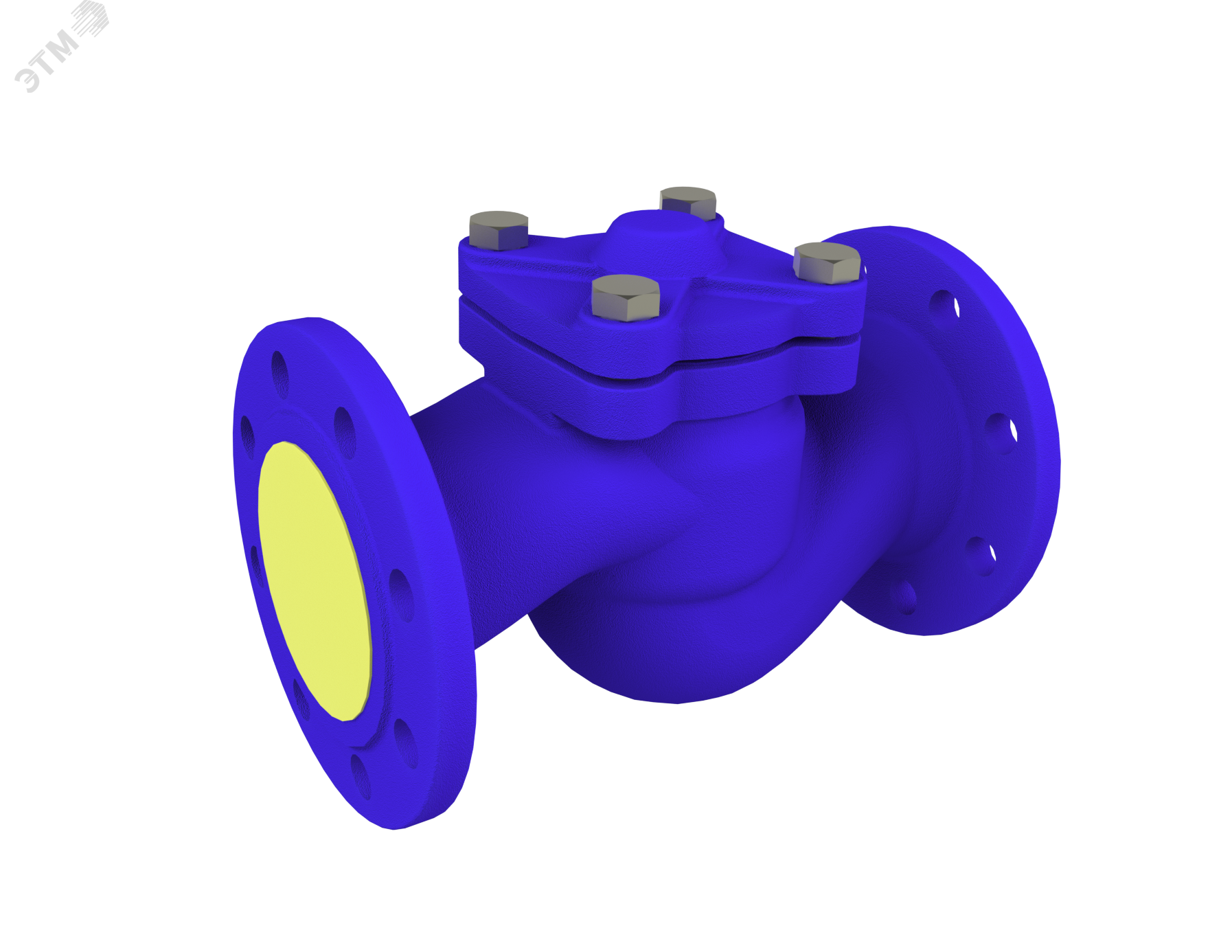 Изображение товара Клапан обратный фланцевый TCV, DN 100, корпус из серого чугуна, запорный узел из нержавеющей стали 20х13 с пружиной золотника, Kvs-169 м3/ч, PN16 (шт)