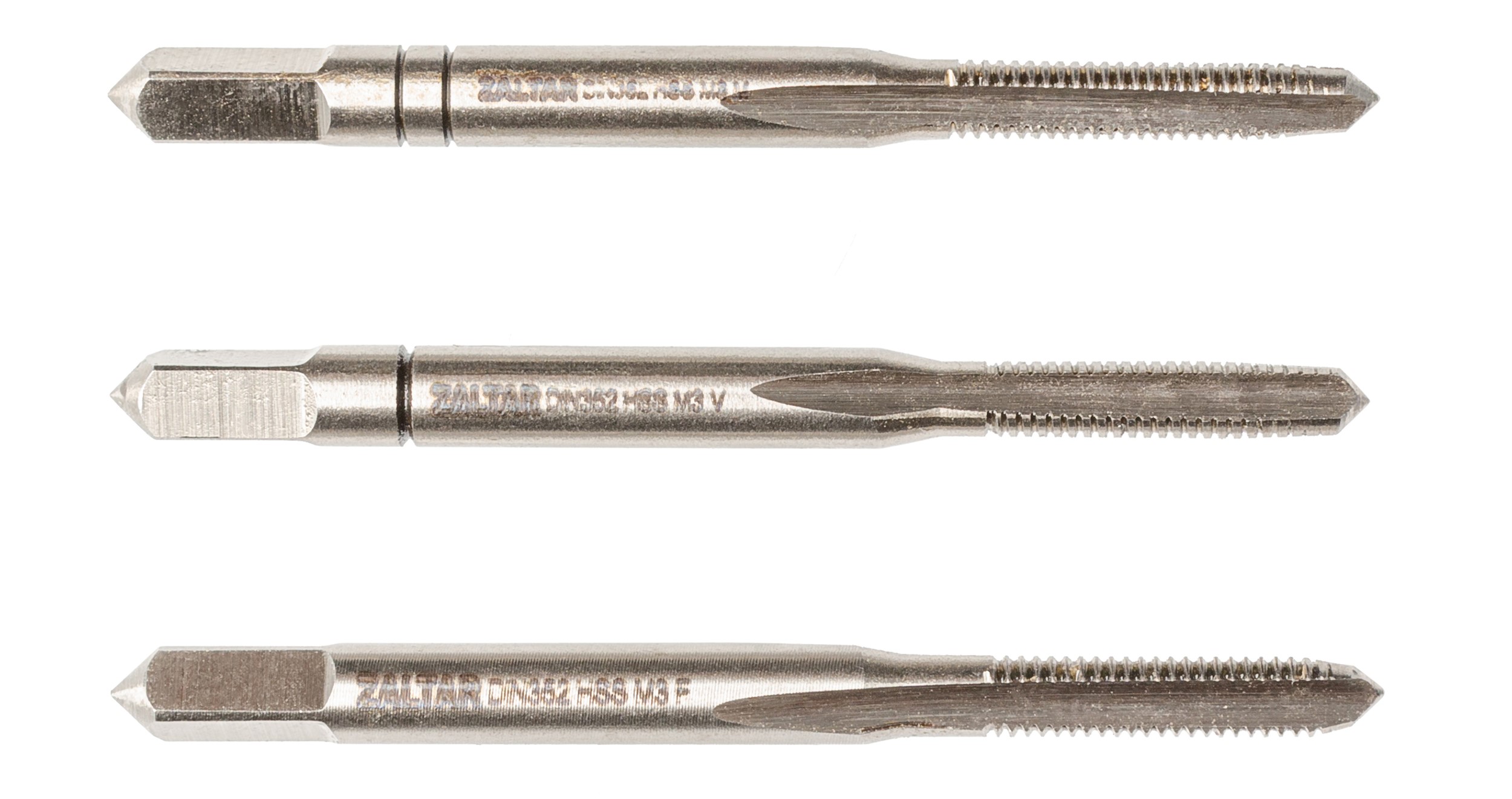 Набор метчиков ручных HSS DIN 352, 3 предмета, N 1,N 2, N 3, M3 x 0,5