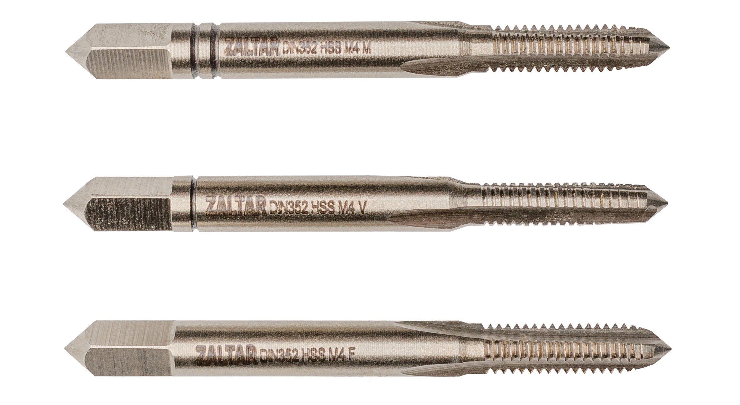 Набор метчиков ручных HSS DIN 352, 3 предмета, N 1,N 2, N 3, M4 x 0,7
