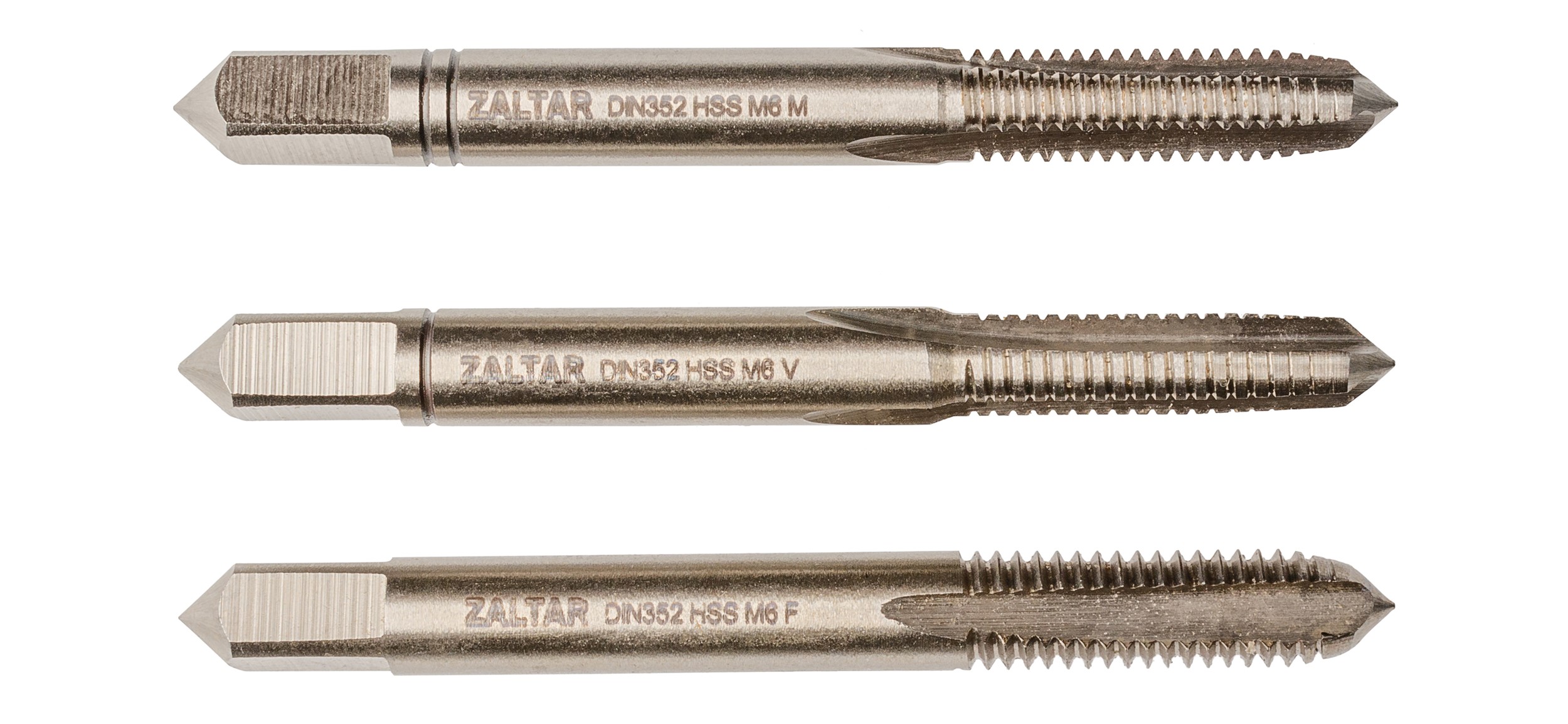 Набор метчиков ручных HSS DIN 352, 3 предмета, N 1,N 2, N 3, M6 x 1,0