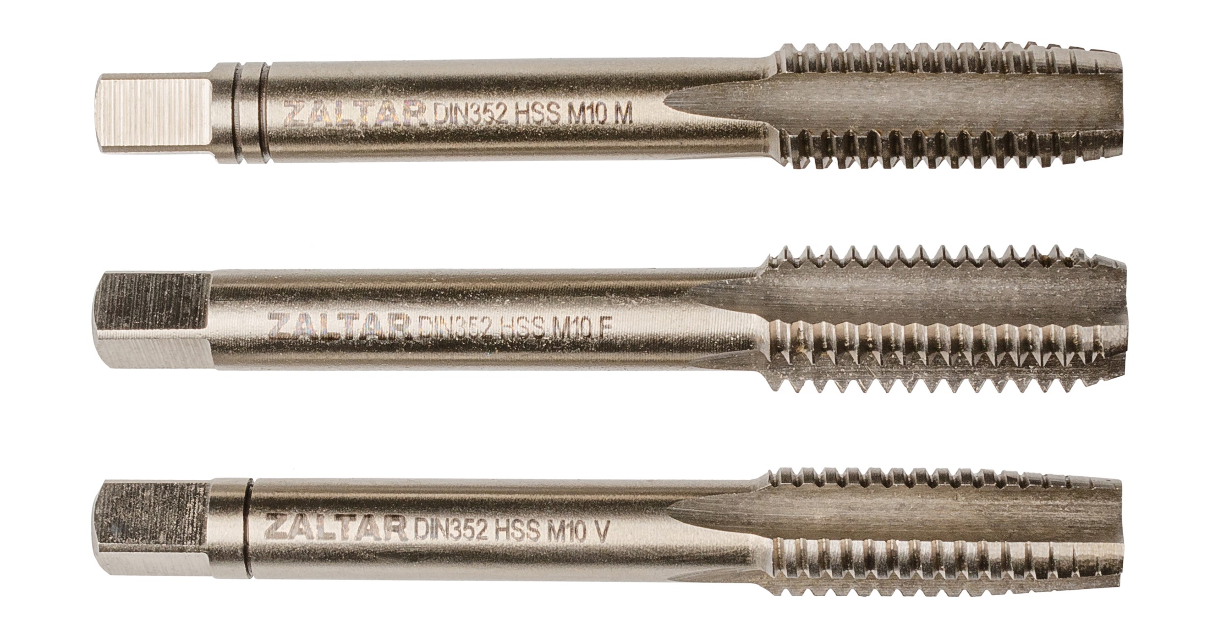 Набор метчиков ручных HSS DIN 352, 3 предмета, N 1,N 2, N 3, M10 x 1,5