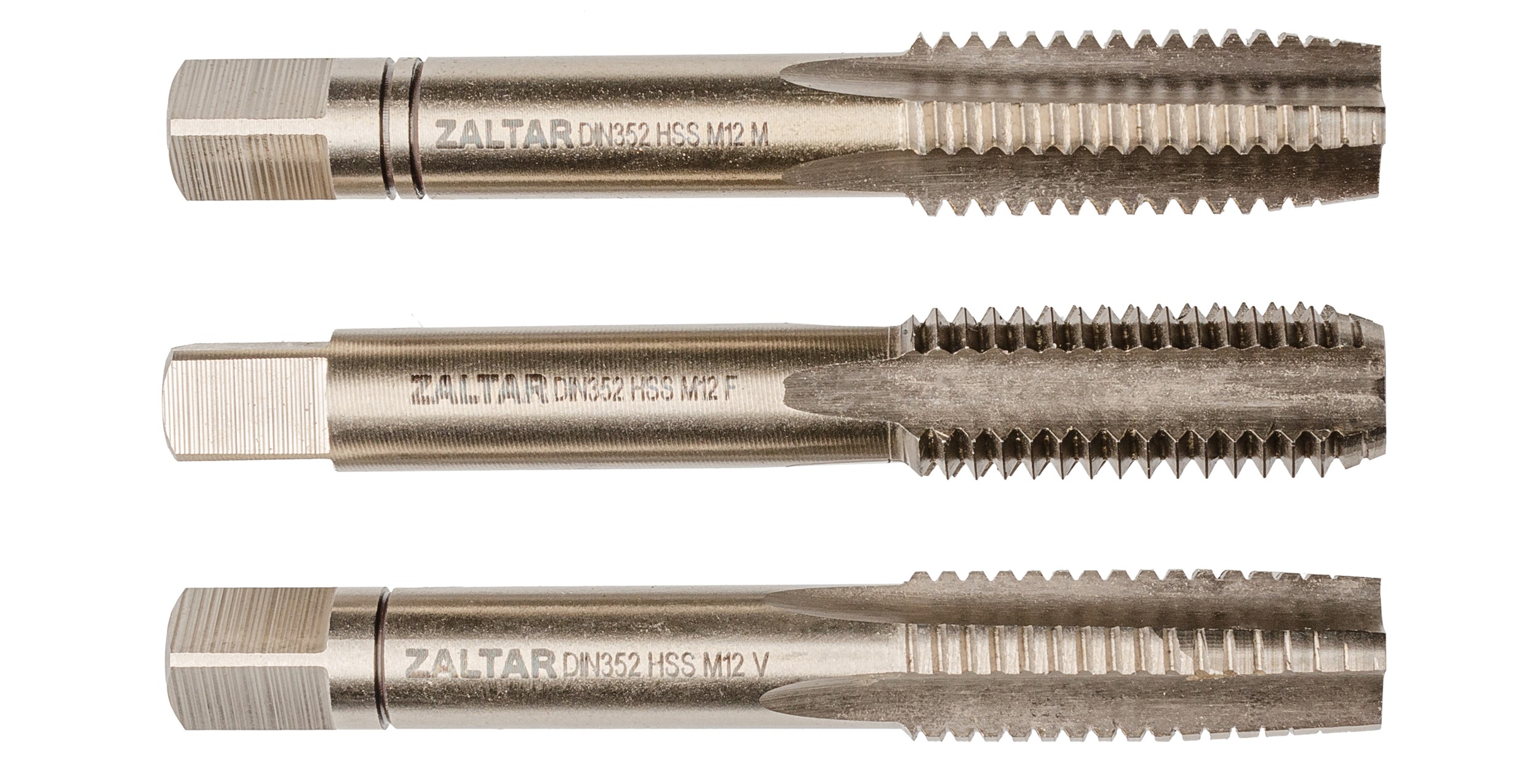 Набор метчиков ручных HSS DIN 352, 3 предмета, N 1,N 2, N 3, M12 x 1,75