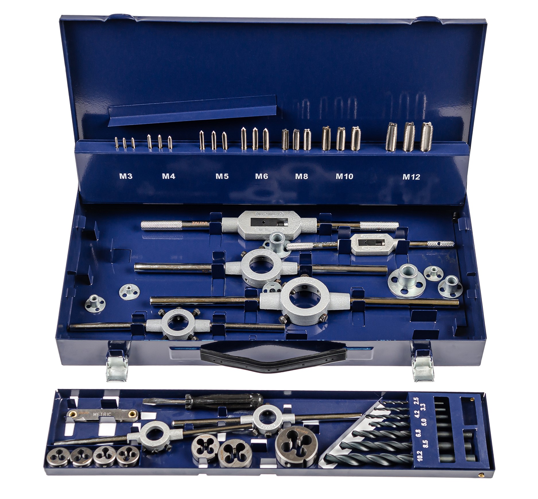 Набор резьбонарезного инструмента 15SF HSS, 51 предмет, M3-M4-M5-M6-M8-M10-M12