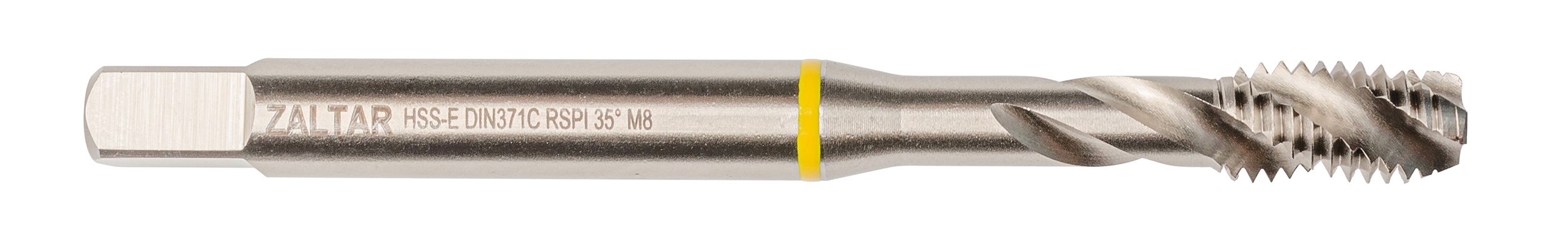 Метчик машинный YELLOW RING HSS-E, DIN 371, 35 градусов RSP, M8 x 1,25