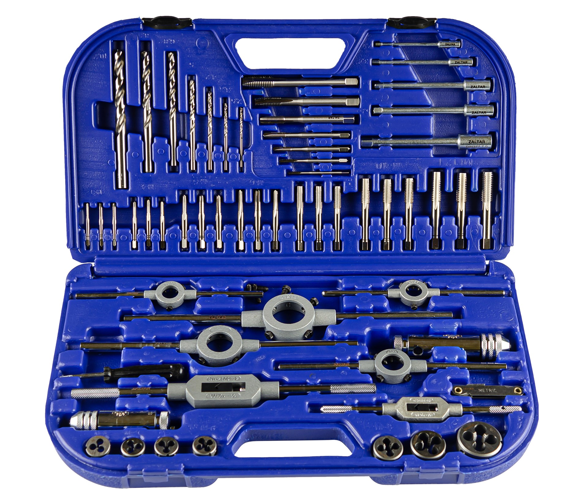 Набор резьбонарезного инструмента KH46S HSS, 58 предметов, M3-M4-M5-M6-M8-M10-M12