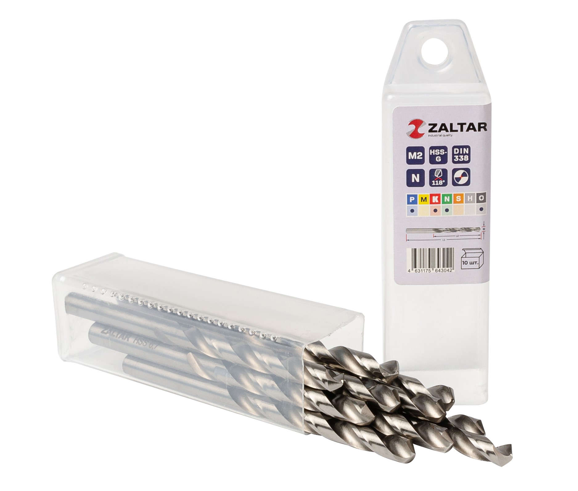 Сверло по металлу, индустриальное, DIN 338, HSS-G, Тип N, 5xD, 6,70 мм, (1 комплект-10 шт)