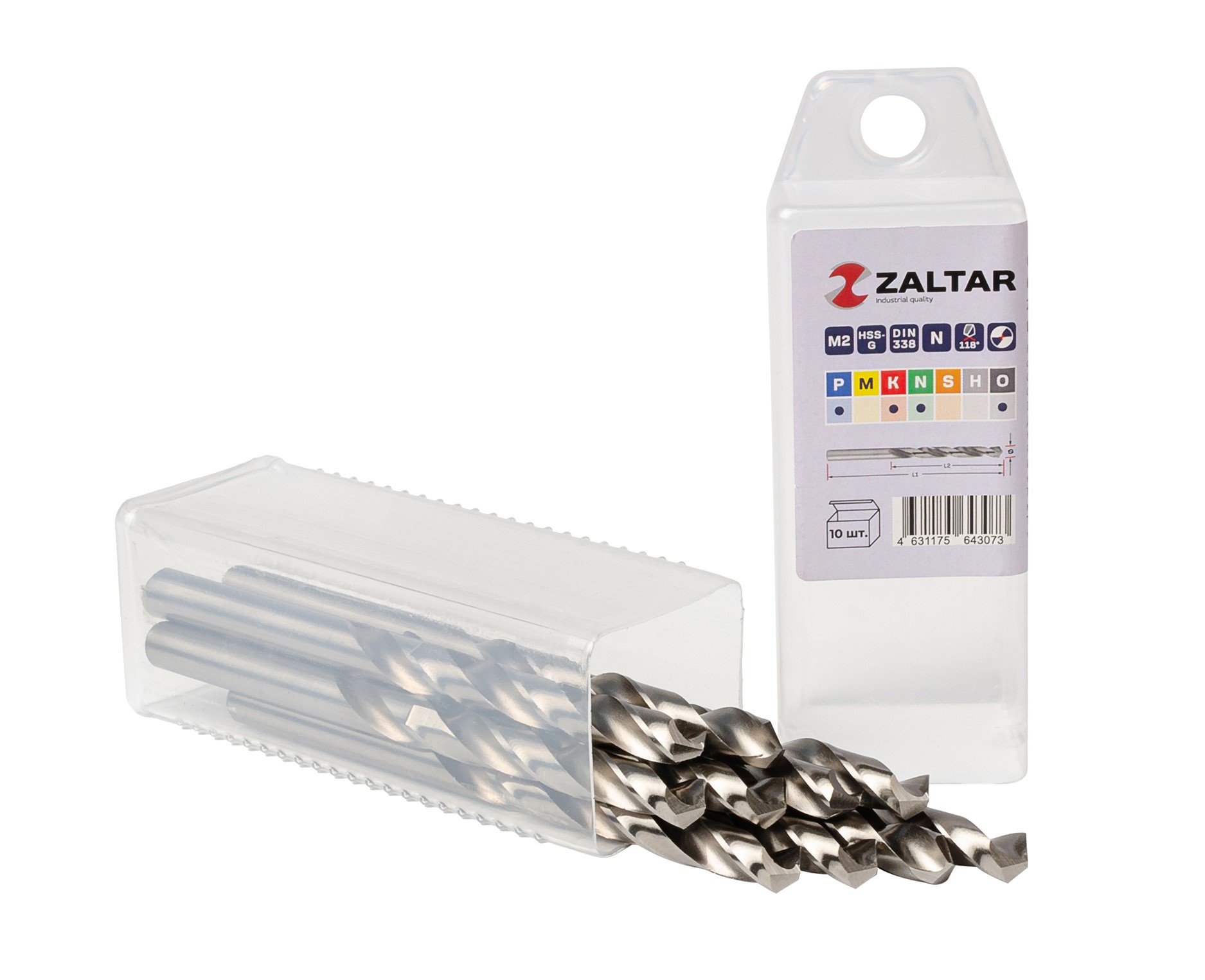 Сверло по металлу, индустриальное, DIN 338, HSS-G, Тип N, 5xD, 8,00 мм, (1 комплект-10 шт)