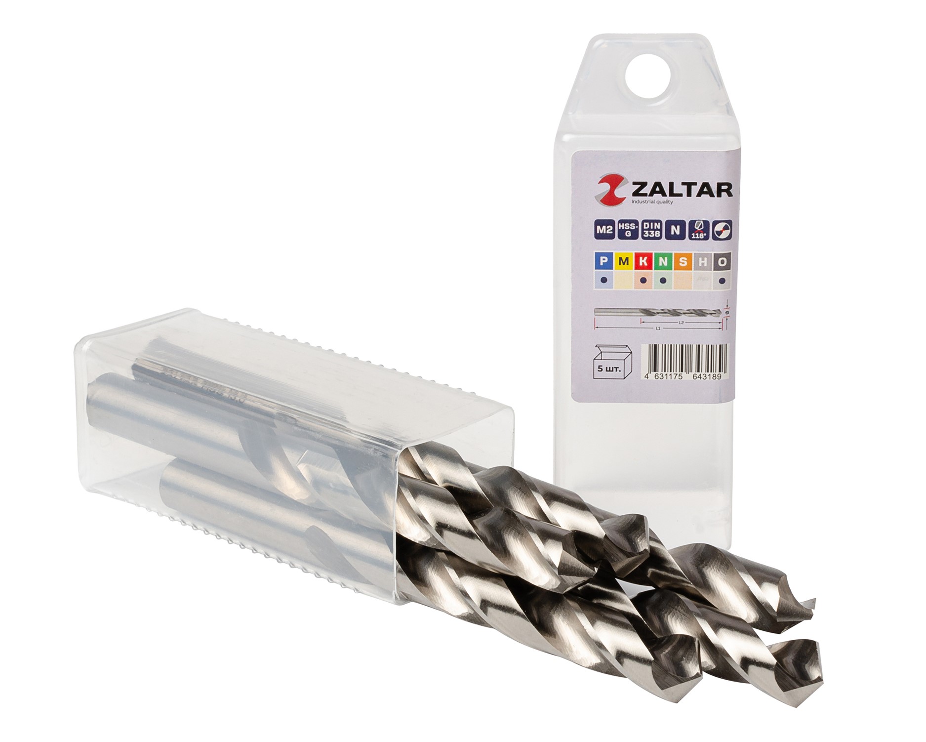 Сверло по металлу, индустриальное, DIN 338, HSS-G, Тип N, 5xD, 13,00 мм, (1 комплект-5 шт)