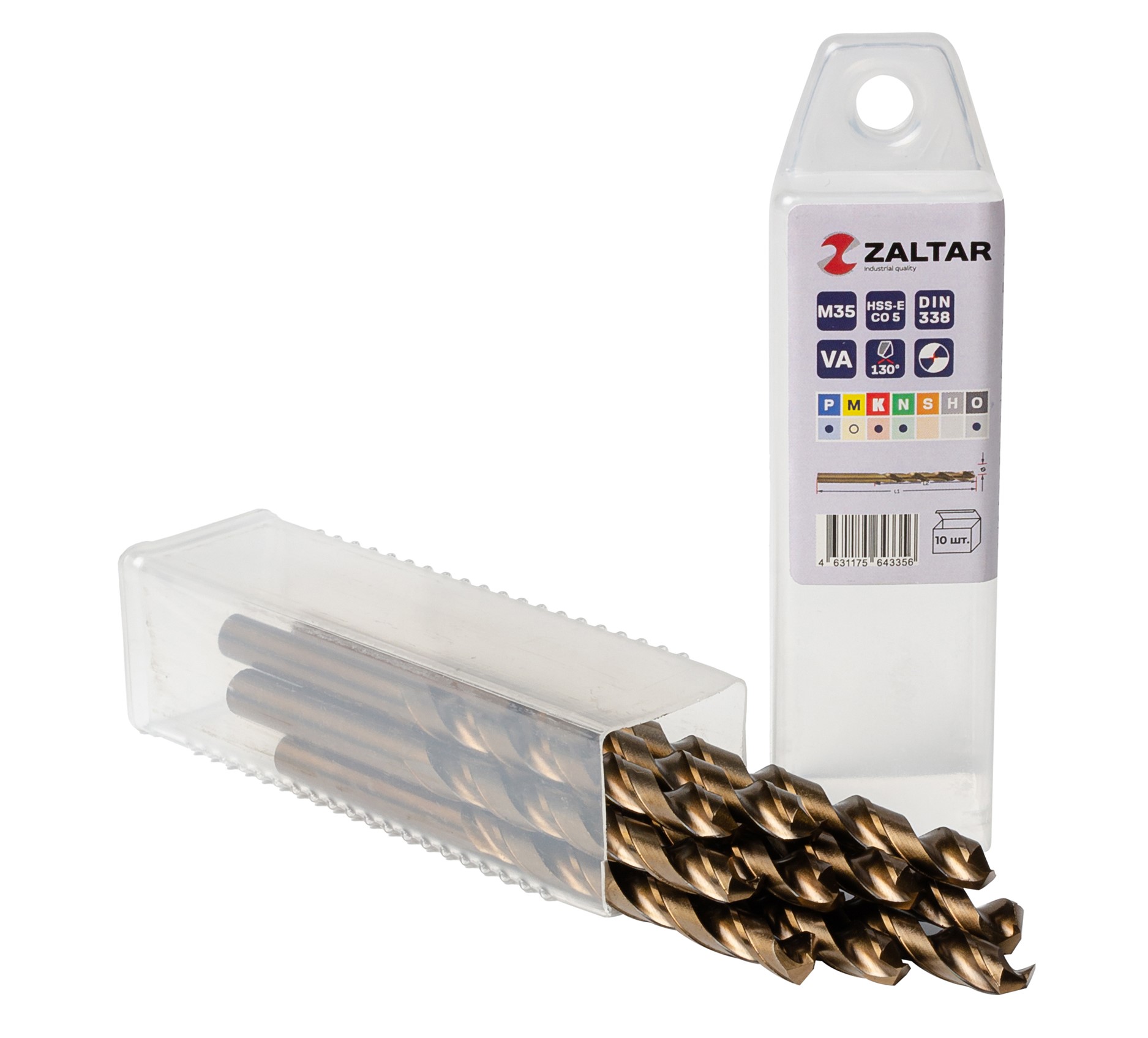 Сверло по металлу, индустриальное, DIN 338, HSS-E Co5, Тип VA, 5xD, 6,70 мм, (1 комплект-10 шт)