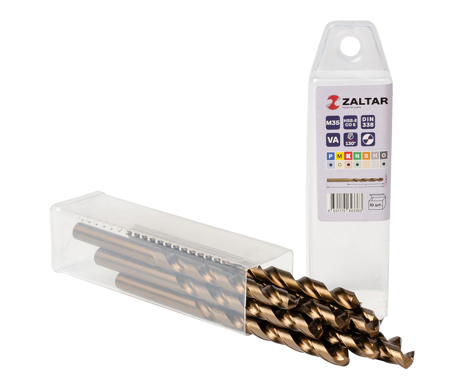 Сверло по металлу, индустриальное, DIN 338, HSS-E Co5, Тип VA, 5xD, 7,00 мм, (1 комплект-10 шт)
