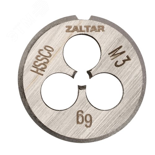 Плашка круглая резьбонарезная HSS-E, DIN 223 B (DIN EN 22568), M3x0.5, 20x5 - фото 1