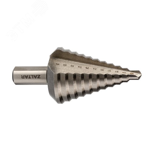 Изображение товара Сверло ступенчатое, HSS, 9-36 мм, прямая канавка, трехплоскостной хвостовик (шт)