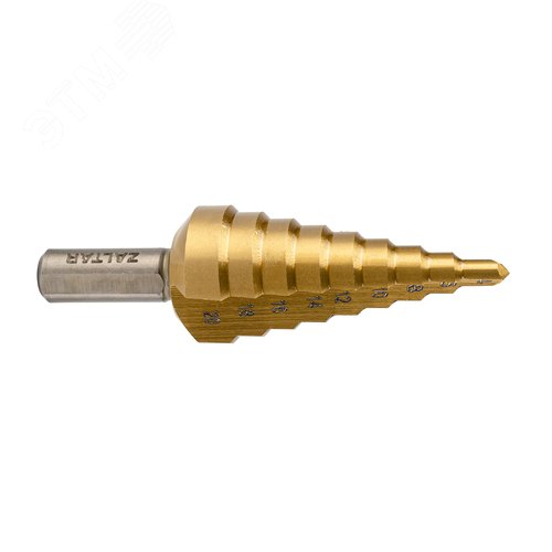 Изображение товара Сверло ступенчатое, HSS TiN, Gr.2, 4-20 мм, прямая канавка, трехплоскостной хвостовик (шт)