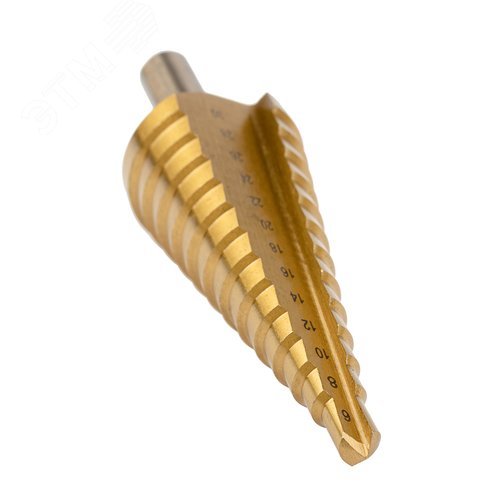 Сверло ступенчатое, HSS TiN, Gr.3, 6-30 мм, прямая канавка, трехплоскостной хвостовик - фото 2