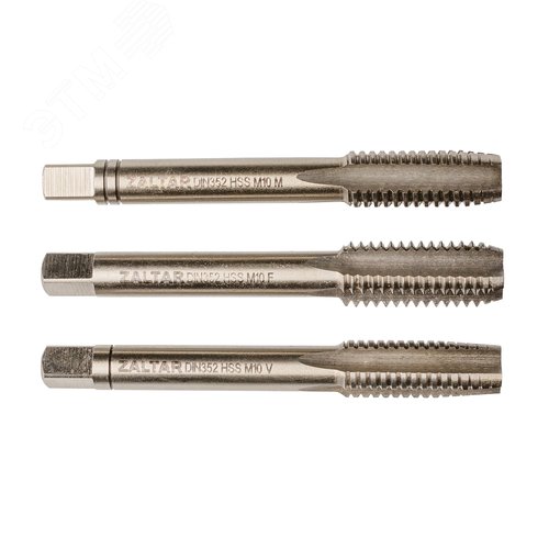 Изображение товара Набор метчиков ручных HSS DIN 352, 3 предмета, N 1,N 2, N 3, M10 x 1,5 (шт)