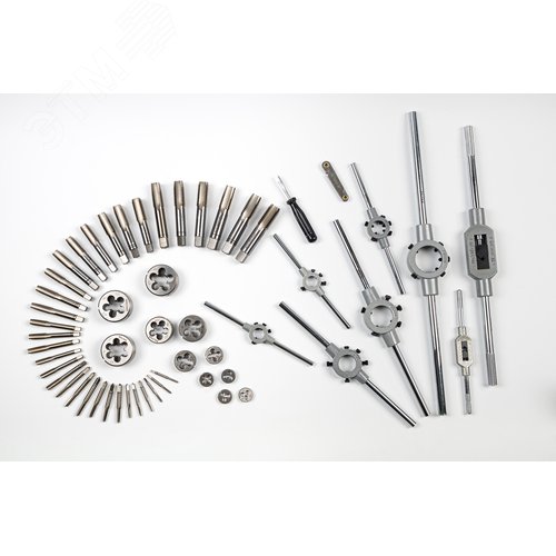 Набор резьбонарезного инструмента STM 35 HSS, 54 предмета, M3-M4-M5-M6-M8-M10-M12-M14-M16-M18-M20 - фото 6