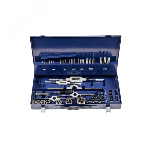 Набор резьбонарезного инструмента 15S HSS, 44 предмета, M3-M4-M5-M6-M8-M10-M12 - фото 2