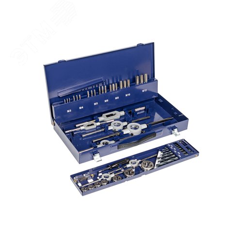 Набор резьбонарезного инструмента 15S HSS, 44 предмета, M3-M4-M5-M6-M8-M10-M12 - фото 3