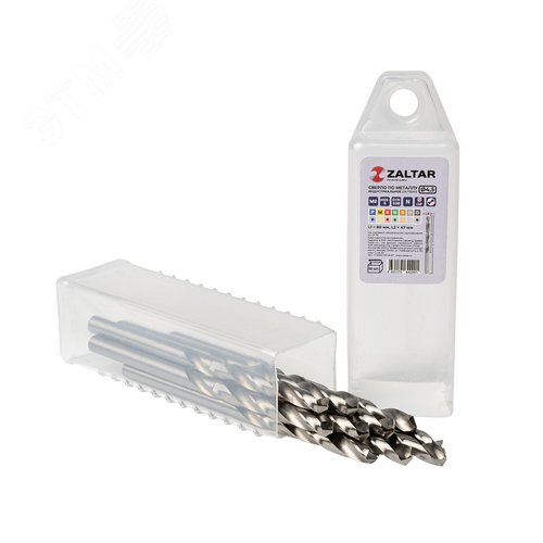 Сверло по металлу, индустриальное, DIN 338, HSS-G, Тип N, 5xD, 4,50 мм, (1 комплект-10 шт) - фото 1