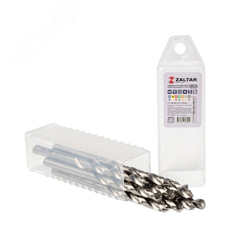 Сверло по металлу, индустриальное, DIN 338, HSS-G, Тип N, 5xD, 5,00 мм, (1 комплект-10 шт) - фото 1