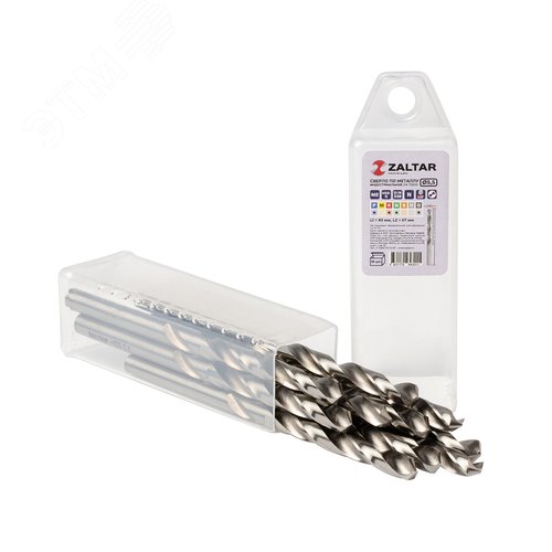 Сверло по металлу, индустриальное, DIN 338, HSS-G, Тип N, 5xD, 5,50 мм, (1 комплект-10 шт) - фото 1