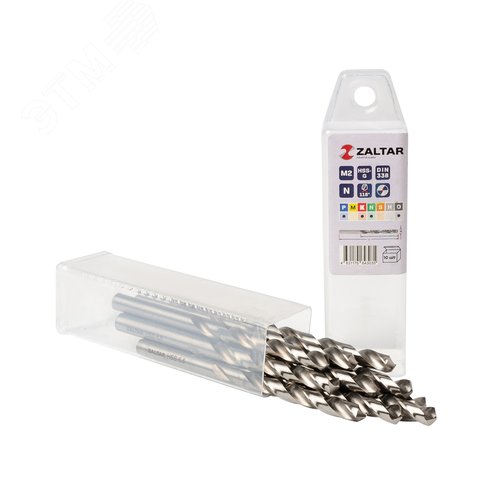 Изображение товара Сверло по металлу, индустриальное, DIN 338, HSS-G, Тип N, 5xD, 6,50 мм, (1 комплект-10 шт) (упак)