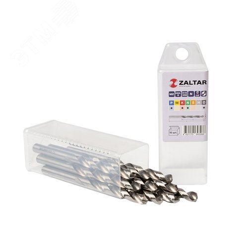 Сверло по металлу, индустриальное, DIN 338, HSS-G, Тип N, 5xD, 7,50 мм, (1 комплект-10 шт) - фото 1