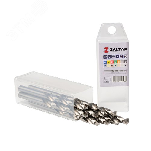 Сверло по металлу, индустриальное, DIN 338, HSS-G, Тип N, 5xD, 8,00 мм, (1 комплект-10 шт) - фото 1