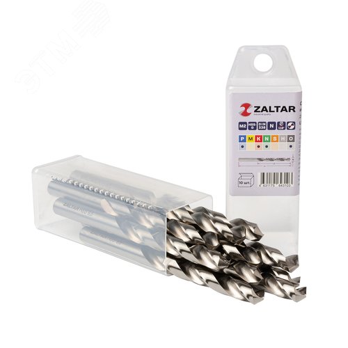 Сверло по металлу, индустриальное, DIN 338, HSS-G, Тип N, 5xD, 9,50 мм, (1 комплект-10 шт) - фото 1