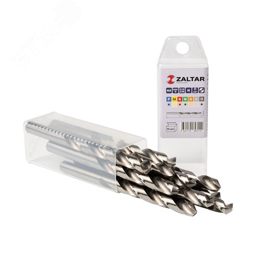 Сверло по металлу, индустриальное, DIN 338, HSS-G, Тип N, 5xD, 10,00 мм, (1 комплект-10 шт) - фото 1